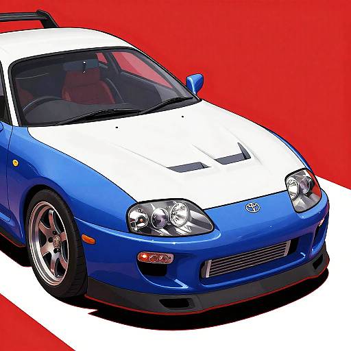 Vibrant Anime-Style Toyota Supra