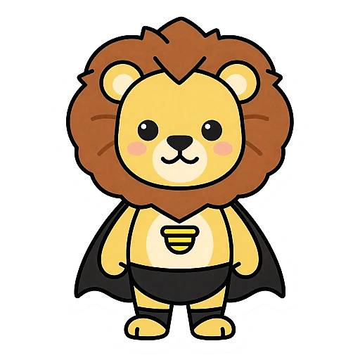 Cute Lunar Lion Superhero Sticker