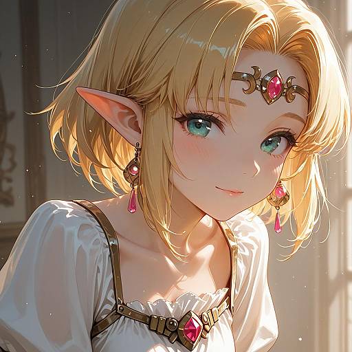 Princess Zelda Smiling Portrait in Dress