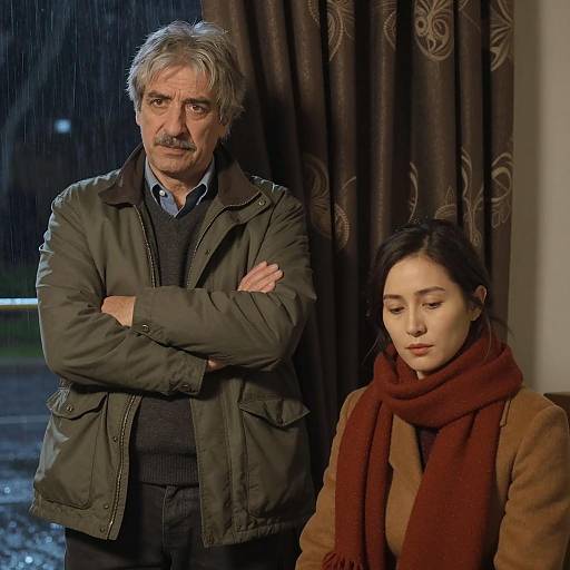 Intimate Indoor Night Photograph of Two People