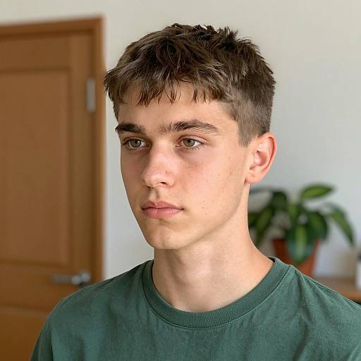 Photorealistic Male Portrait with Bowl Cut