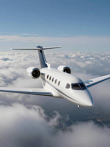 Elegant Private Jet Over Towering Clouds
