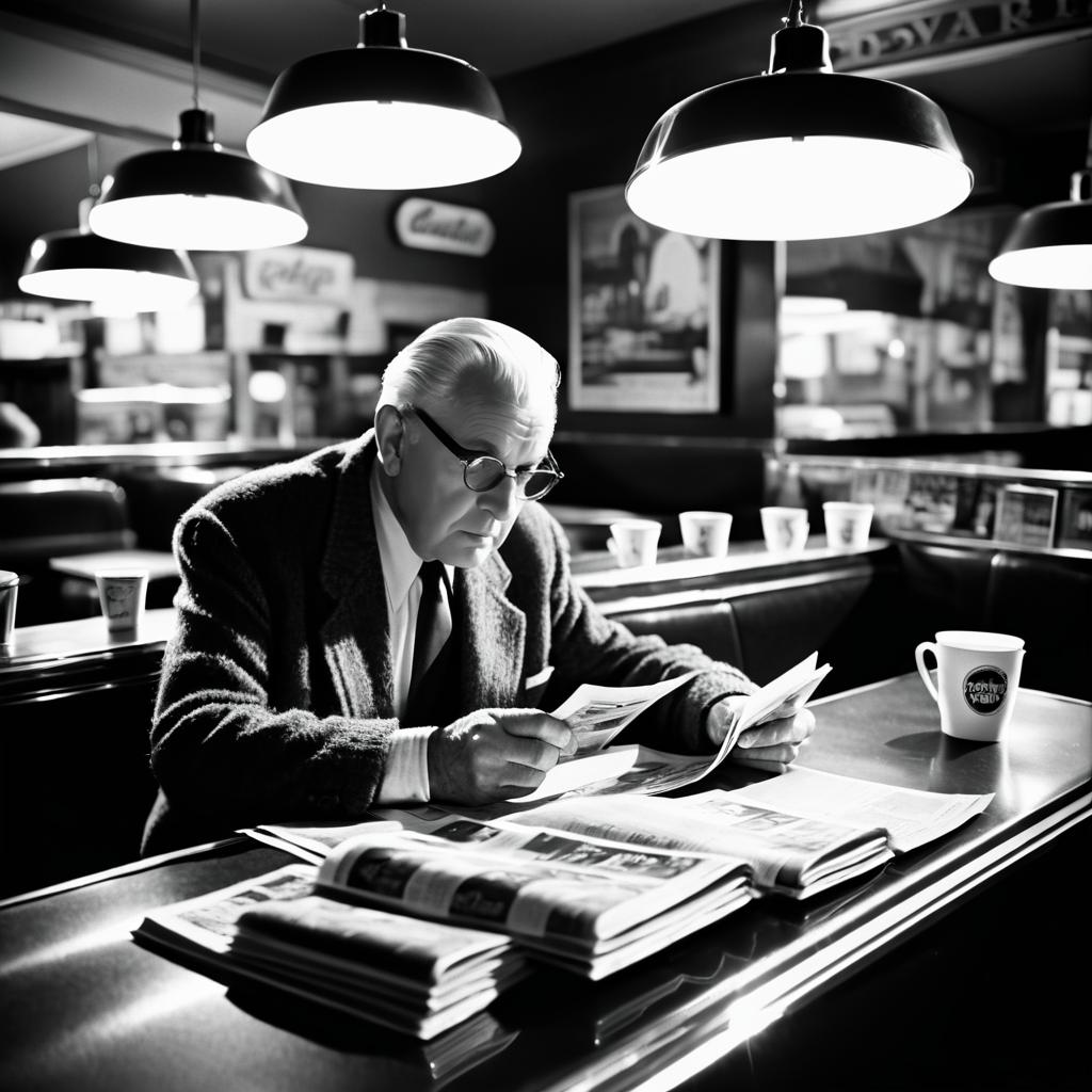 Classic Film Noir Diner Scene