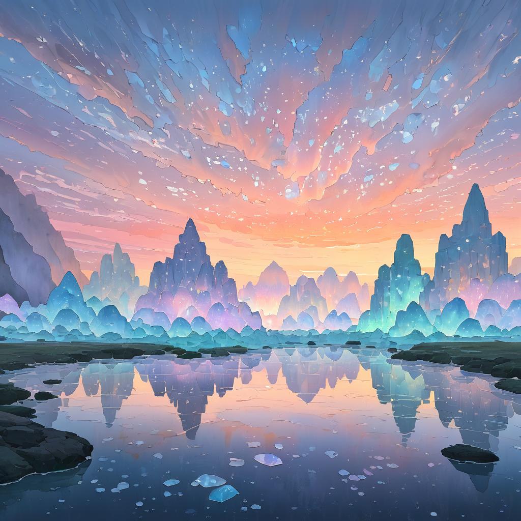 Ethereal Crystal Grotto at Dawn