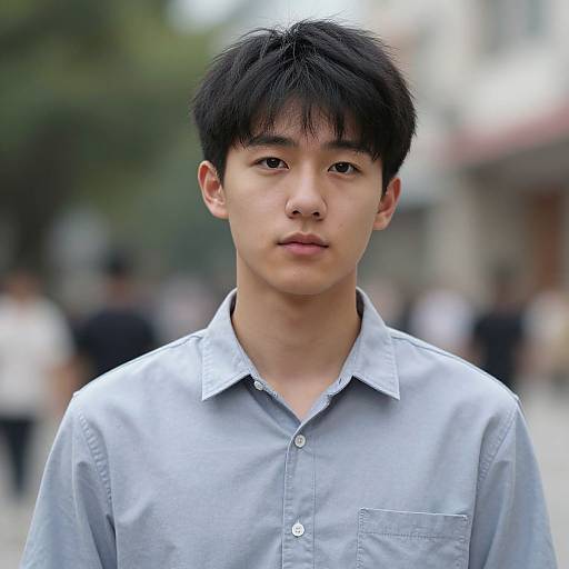 Realistic Portrait of Asian Man