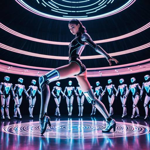 Neon-Lit Futuristic Robotic Dancer