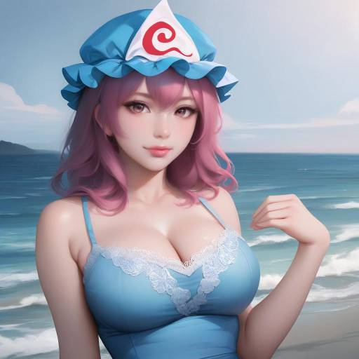 Serene Yuyuko on Coastal Cliff