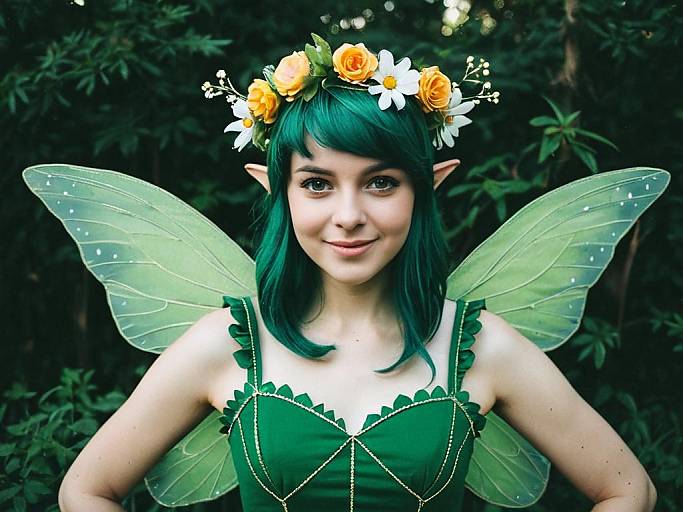 Adults in Pixie Fairy Costume Face Swap