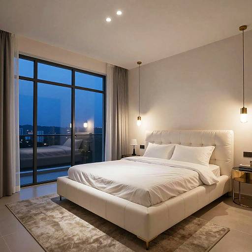 Luxurious Nighttime Bedroom Interior