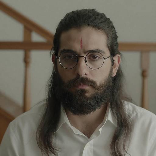 Serious Bearded Man Portrait with Style