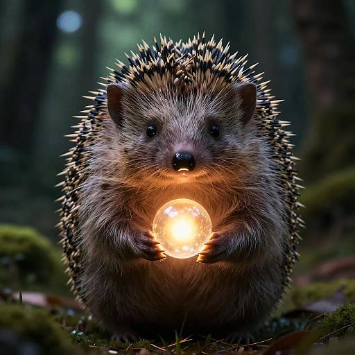 Jesus Hedgehog with Glowing Orb