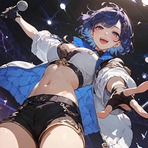 Seira Mizuki Reaching Idol Stage Shot