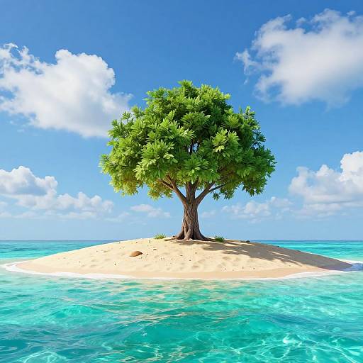 Serene 3D Desert Island Scene