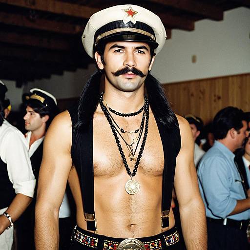 Man in Village People YMCA Costume