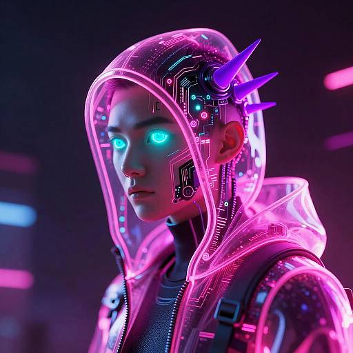 Neon Cyberpunk Hacker Outline