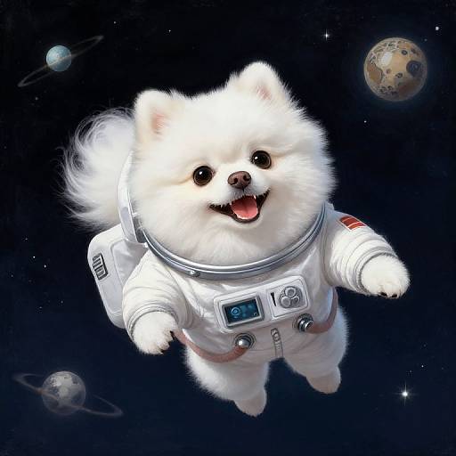 Pomeranian Dog Astronaut in Space