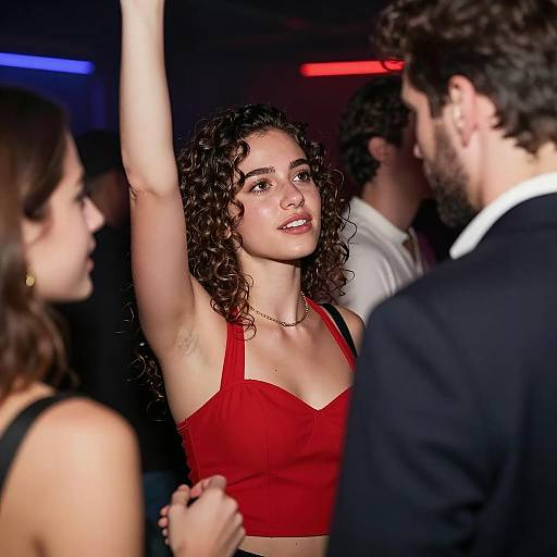 Young Woman Socializing at Nightclub
