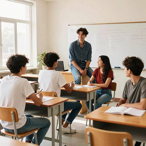 Casual Classroom Group Photo in Daylight