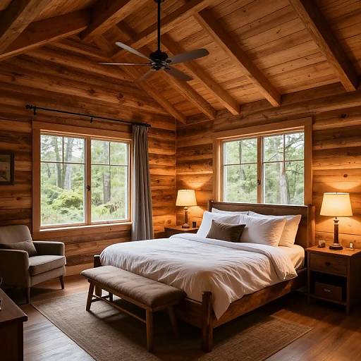 Cozy Rustic Log Cabin Bedroom