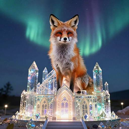 Celestial Fox in Glass-and-Crystal Cathedral