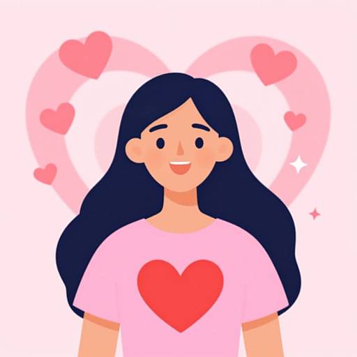Cheerful Woman Valentine's Vector Art