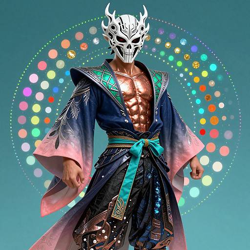 Futuristic Warrior in Avant-Garde Mask