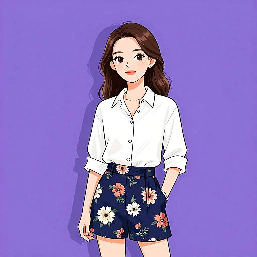 Casual Chic Woman in Studio