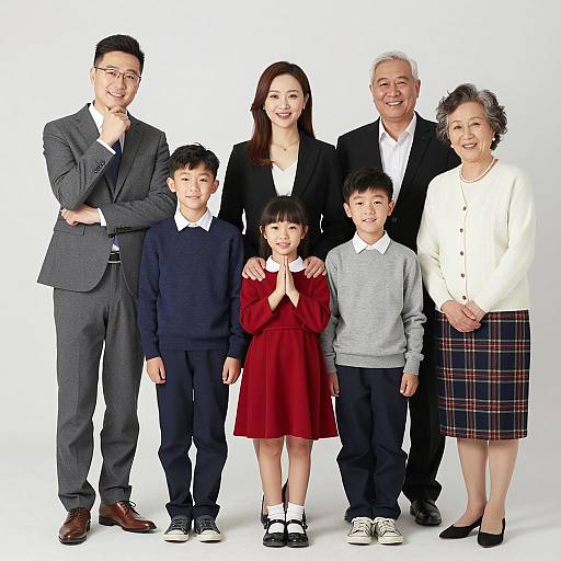 Warm Family Portrait in Casual Attire