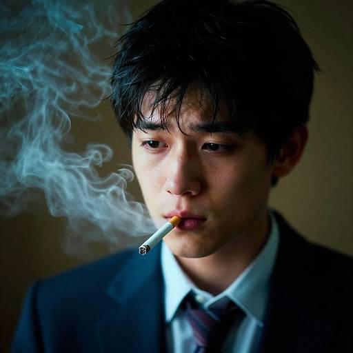 Moody Cinematic Portrait of Sad Boy