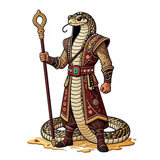 Comic Style Snake Skin Warrior