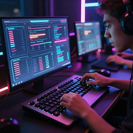 Futuristic Cyberpunk Typing Interface