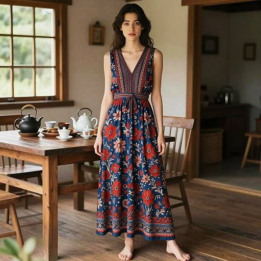 Boho Chic Woman in Cozy Cottage