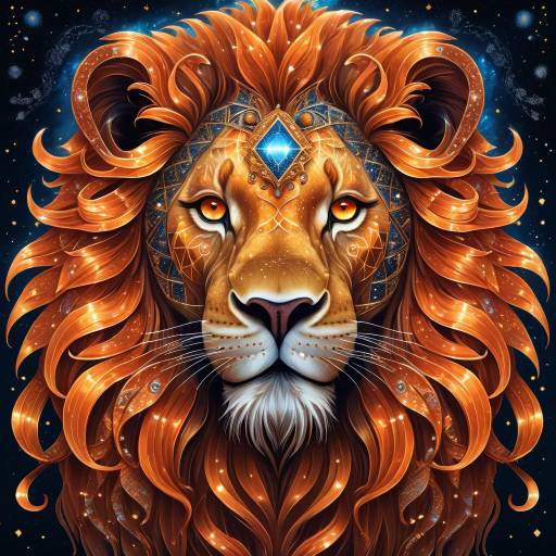 Mystical Lion with Diamond Mane Illustration