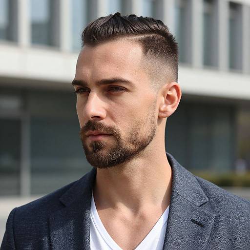 European Man with Comb Over Undercut