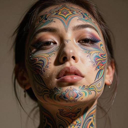 Intricate Tattooed Woman Portrait