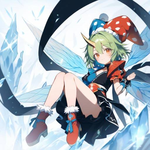 Fantasy Fairy with Colorful Hair and Wings