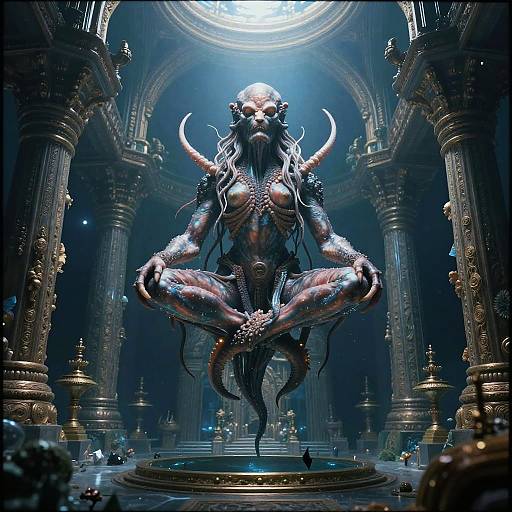 Hyper-Realistic Kraken Meditation Scene