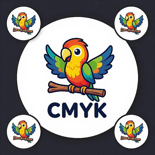 Jolly Cartoon Parrot Logo Design