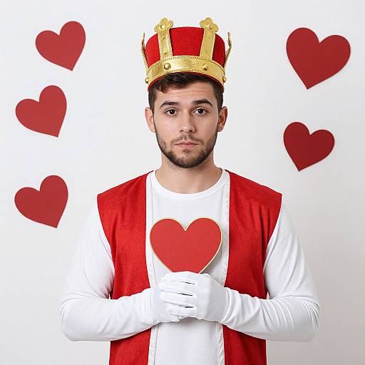 Adult King of Hearts Costume Solo
