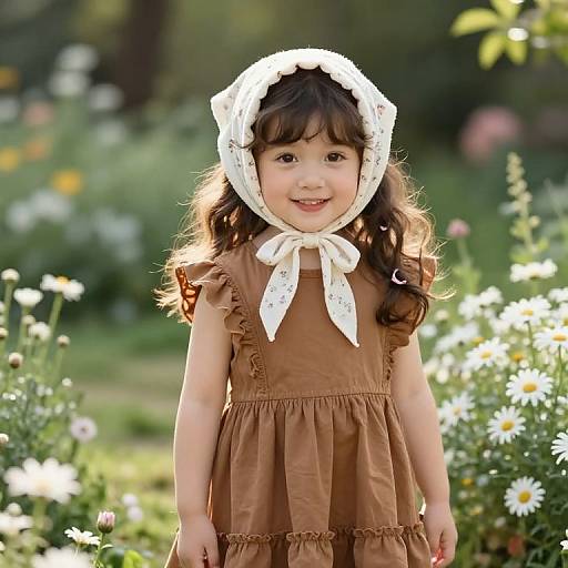 Young Girl in Sunlit Garden
