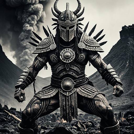 Post-apocalyptic Tribal Warrior Charging