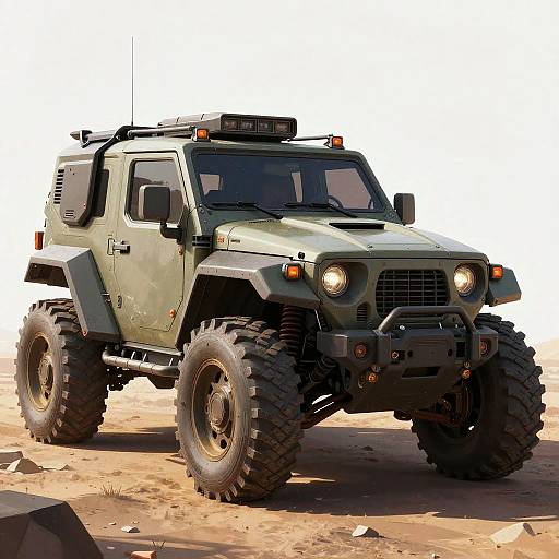 Futuristic Armored Jeep Illustration