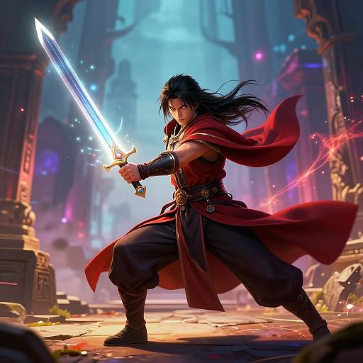 Epic Fantasy Sword Fight Stance