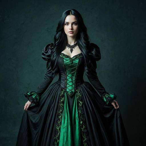 Elegant Gothic Cosplay Dress with Accents