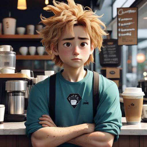 Young Barista with Messy Blonde Hair