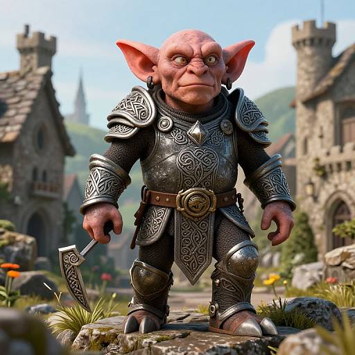 Intricate Celtic Troll in Medieval Setting
