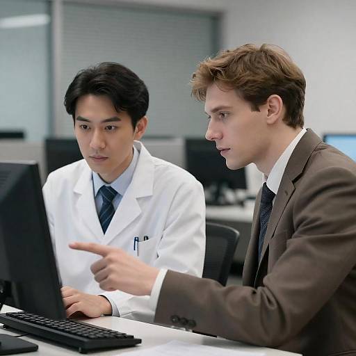 Focused Professionals in Modern Office Setting