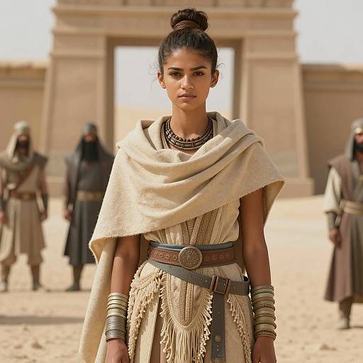 Woman in Ancient Desert Warrior Costume