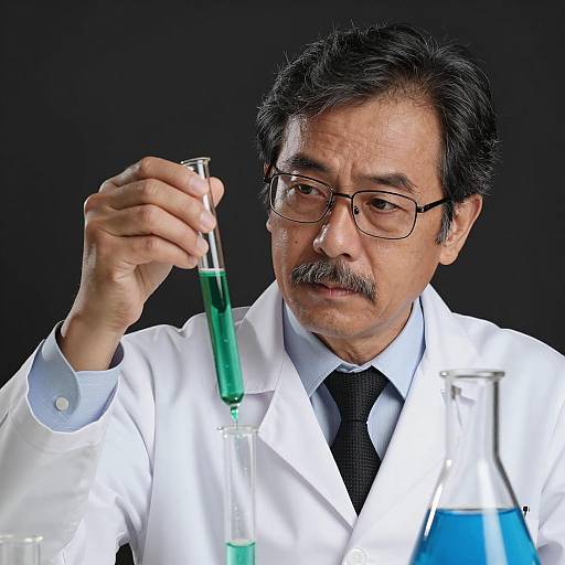 Intense Scientist with Test Tube Portrait