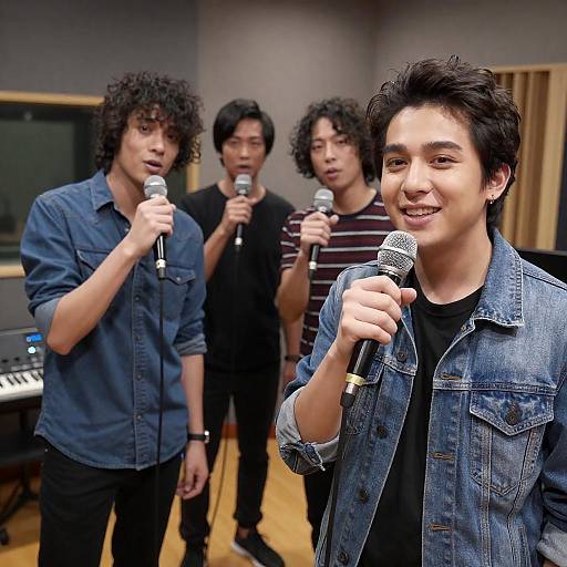 Recording Studio Portrait of Young Musicians